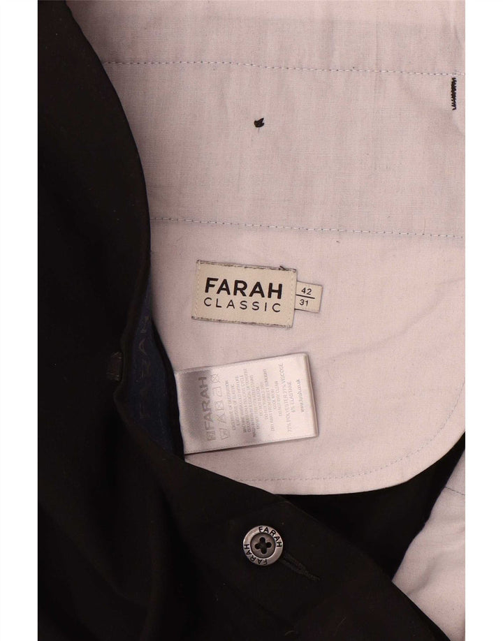 Farah Pantalón chino de corte clásico para hombre W42 L31 Poliéster negro