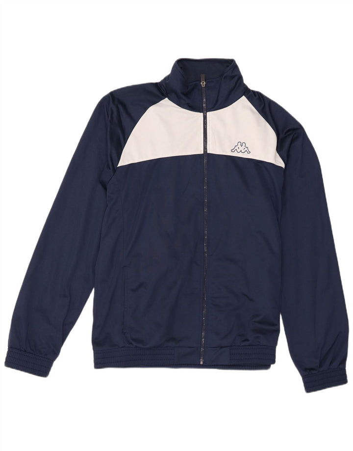 Kappa Hombre Chándal Top Chaqueta XL Azul Marino Colorblock Poliéster