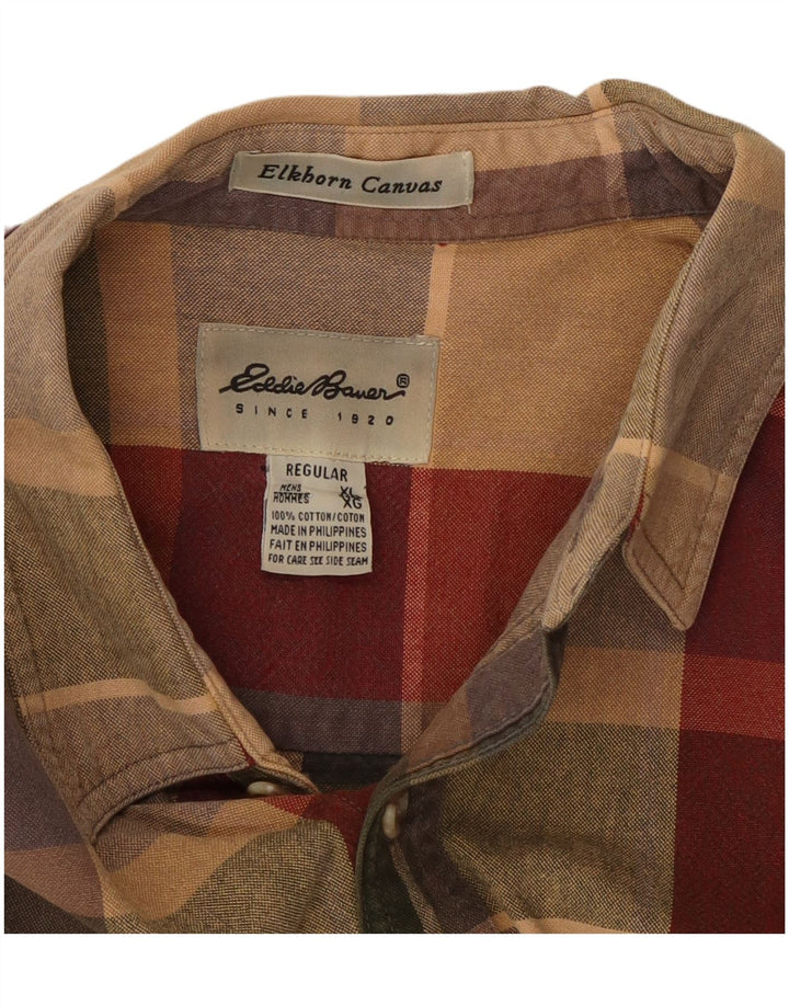 EDDIE BAUER Camisa Regular Fit Hombre XL Algodón A Cuadros Multicolor