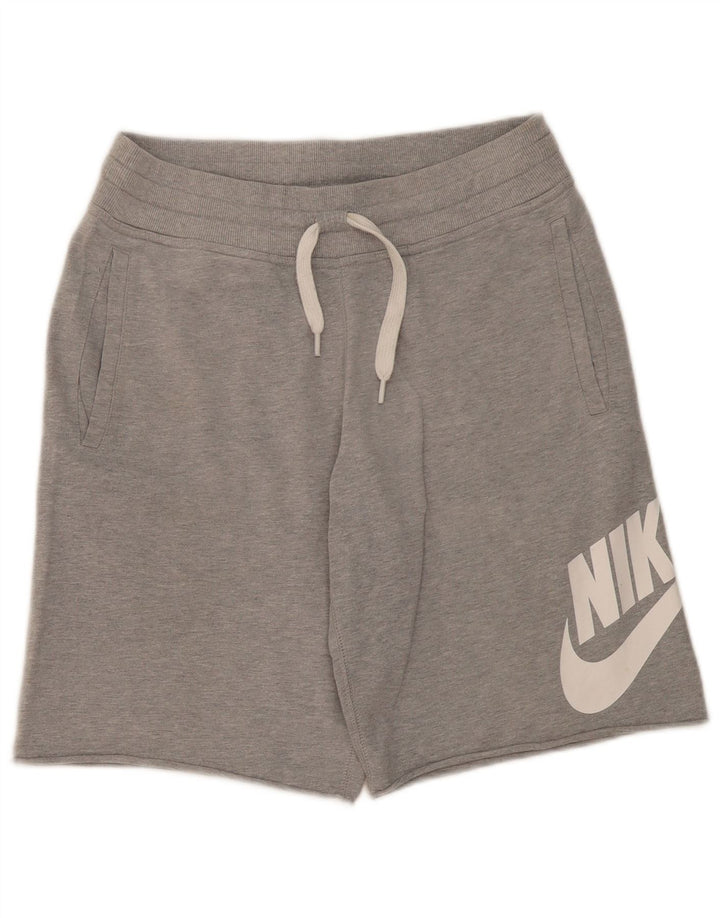 Pantalones cortos deportivos con estampado gráfico de algodón moteado en gris medio para hombre Nike