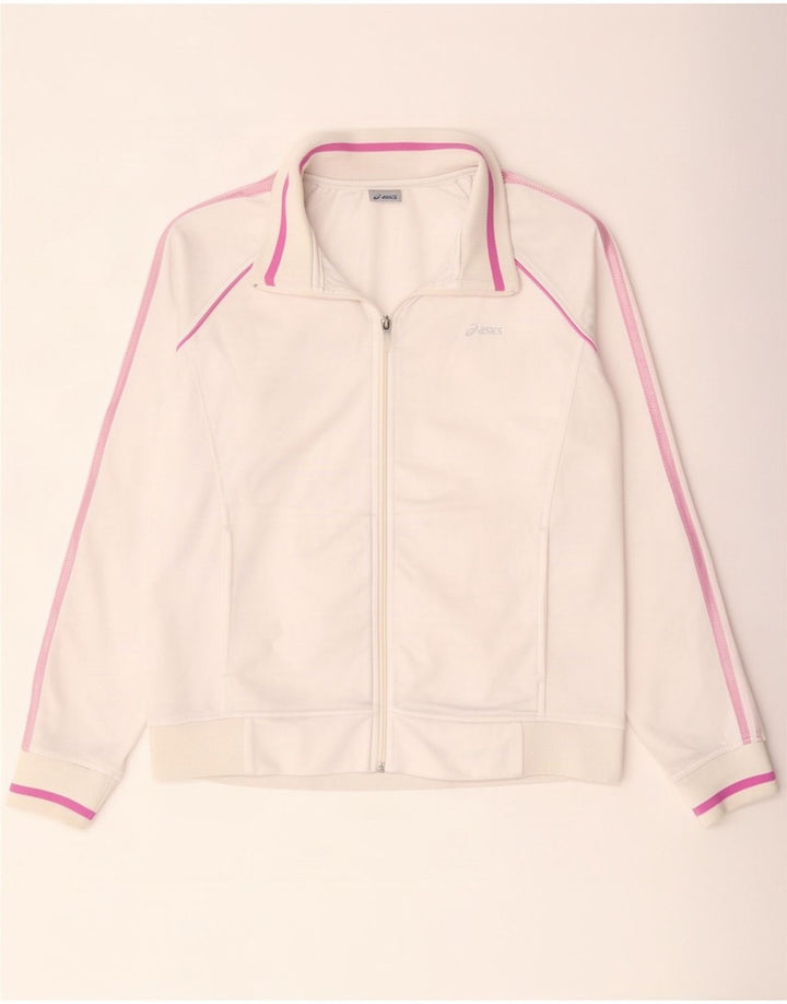 Asics - Chaqueta de chándal para mujer, talla 40, XL, color blanco, poliéster