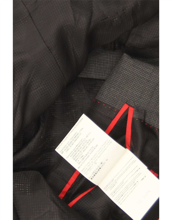 Hugo Boss Chaqueta tipo blazer de 2 botones para hombre EU 54 2XL Gris pata de gallo
