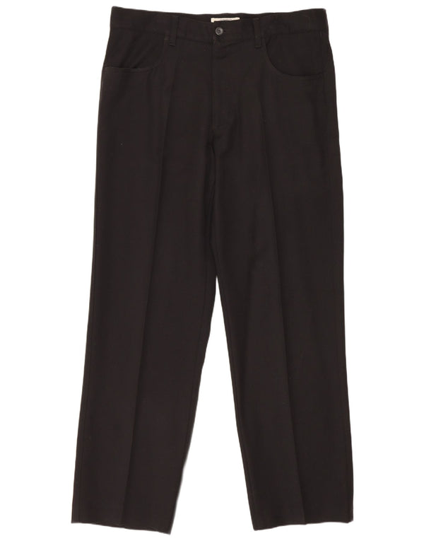 Armani - Pantalón informal recto para hombre IT 50 Large W35 L31 Negro