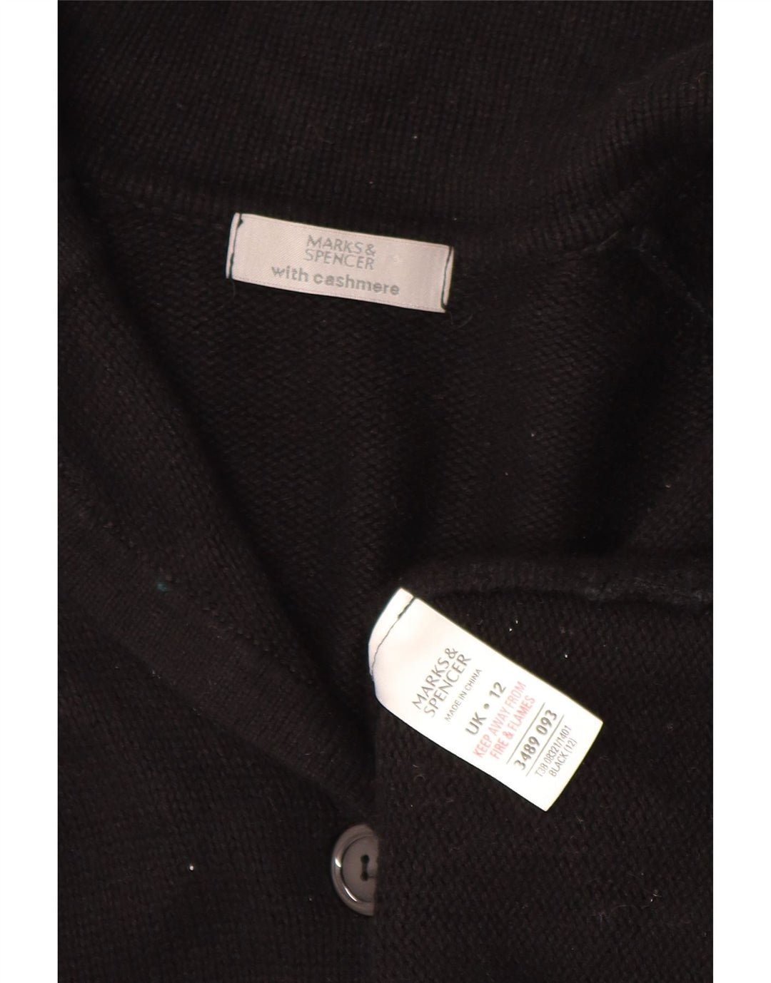 Marks & Spencer - Cárdigan para mujer, talla 40, talla mediana, algodón negro