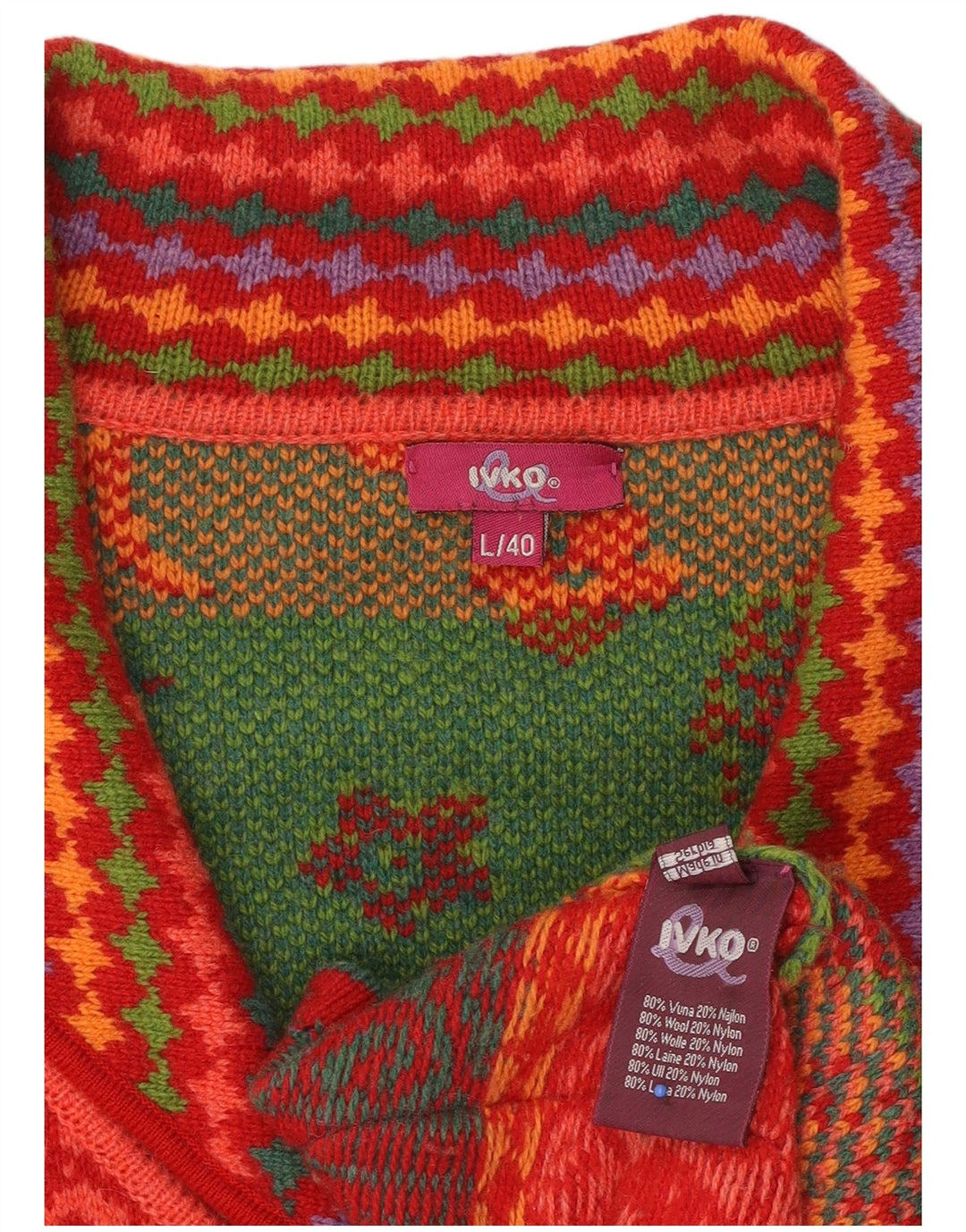 IVKO - Cárdigan para mujer, talla 40, talla grande, lana de cachemira roja