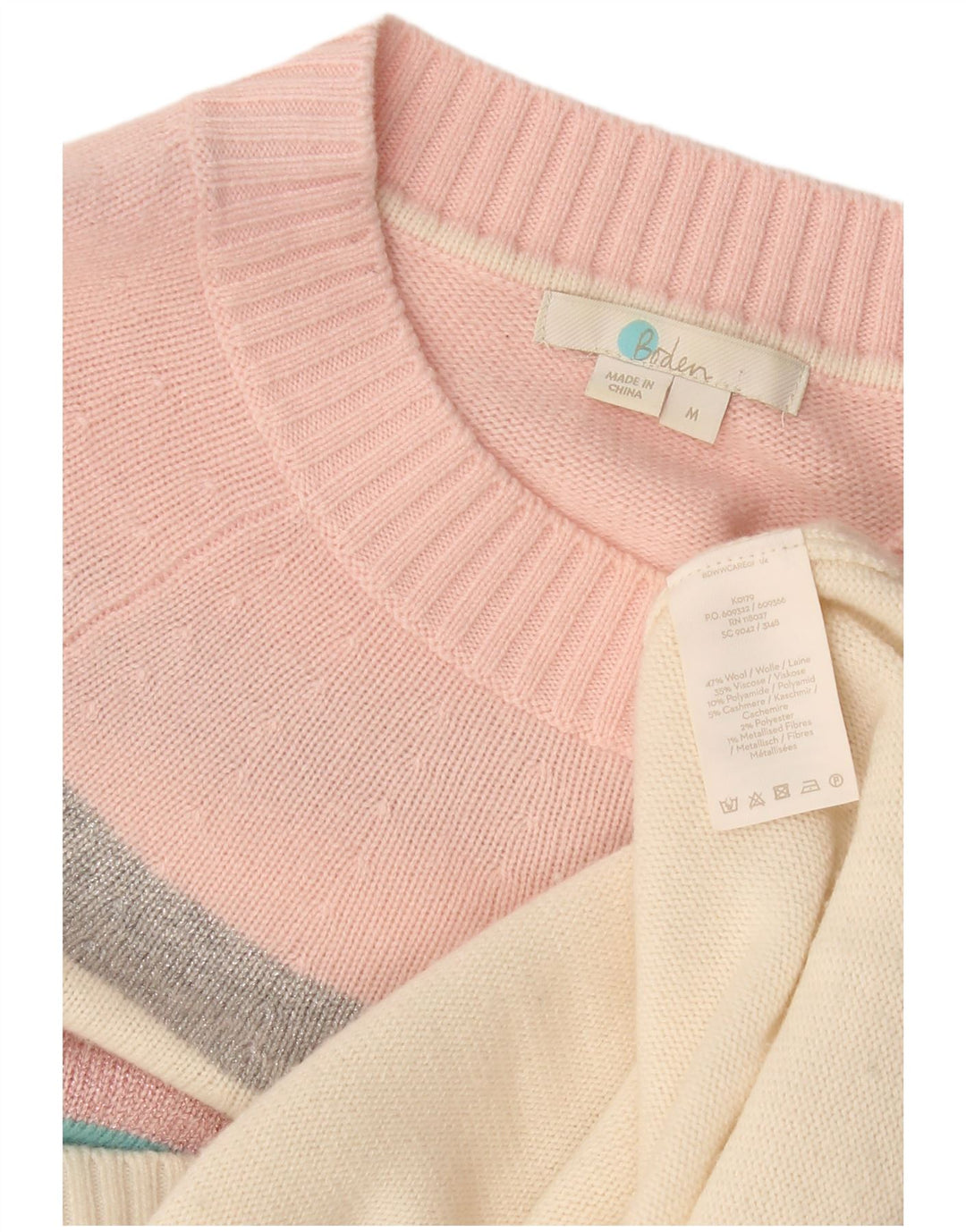 Boden Suéter tipo jersey para mujer con cuello barco UK 44 Mediano Rayas multicolores