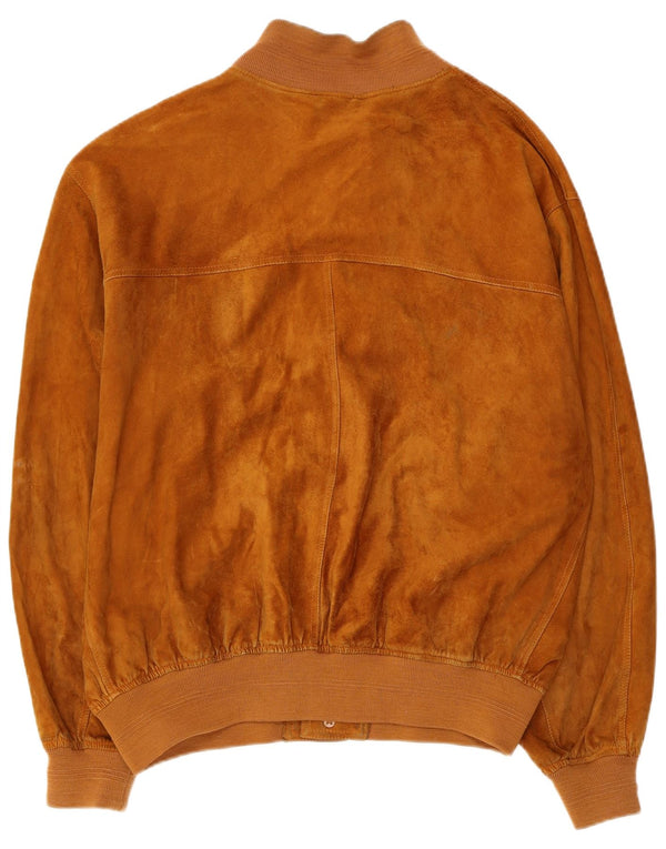 VINTAGE Chaqueta bomber de ante para hombre Reino Unido 42 XL Marrón