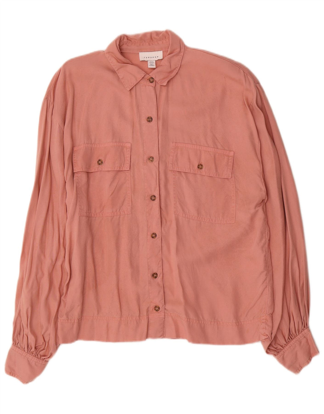 Topshop Camisa extragrande para mujer UK 10 Small Pink Lyocell
