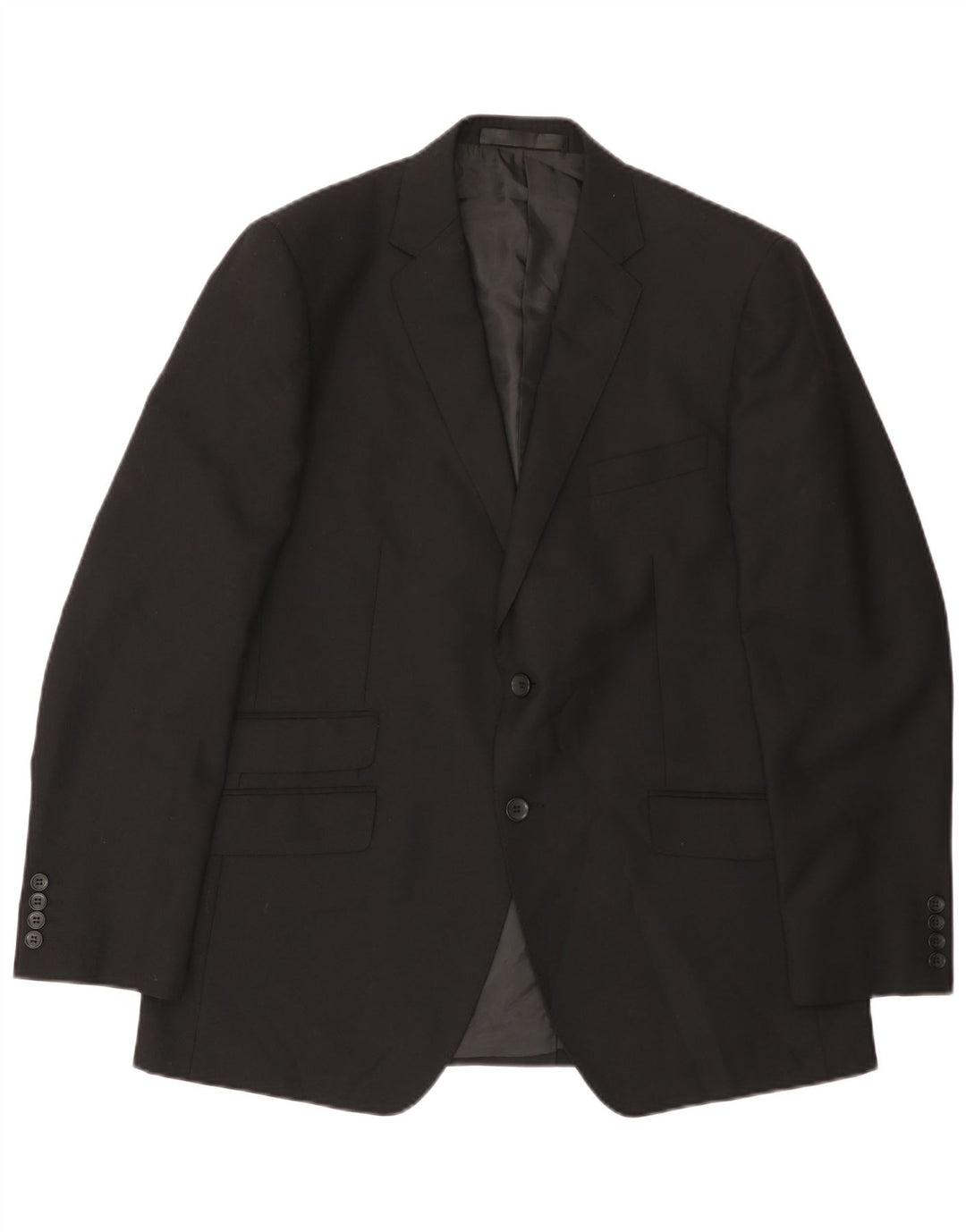 MARKS & SPENCER Chaqueta tipo blazer de 2 botones para hombre UK 42 Grande Poliéster negro