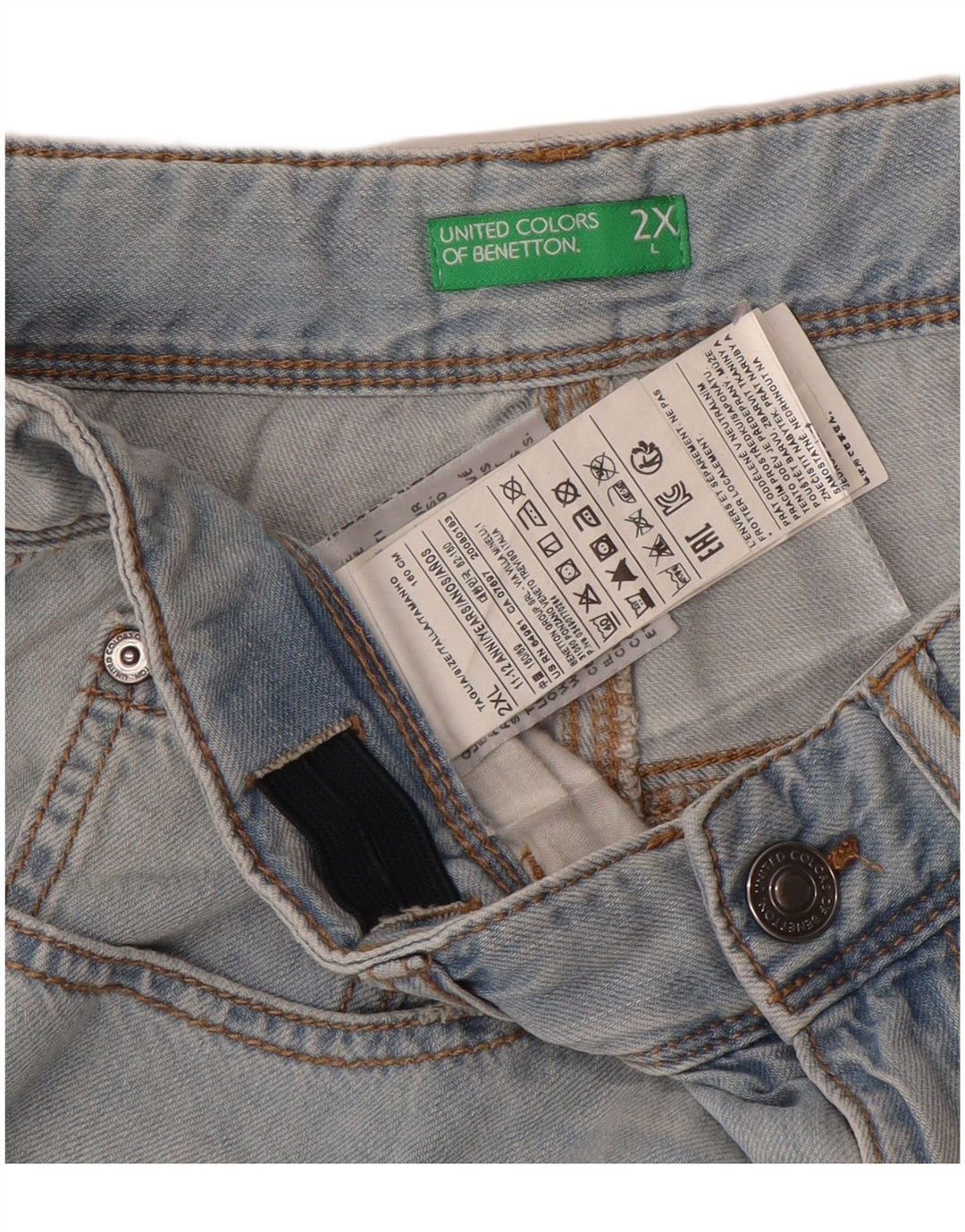 Benetton Shorts Vaqueros para Niño 11-12 Años 2XL W28 Azul Algodón