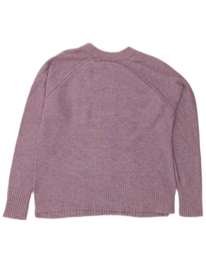J. CREW Suéter tipo jersey con cuello redondo para mujer, talla 44, color morado mediano