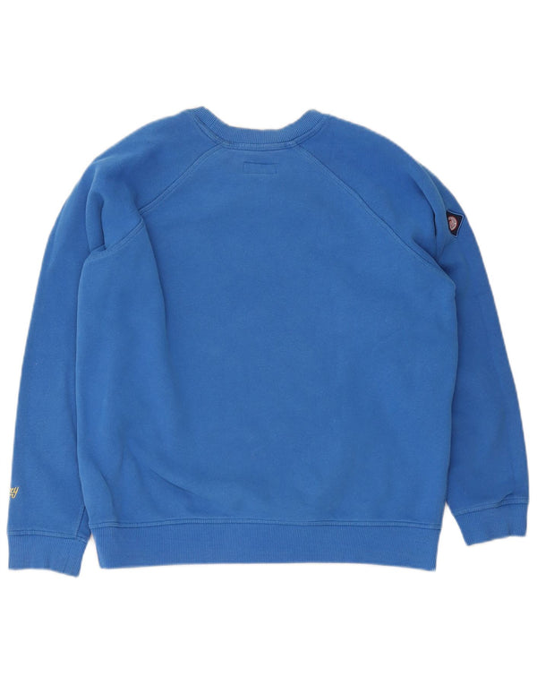 Superdry Jersey de sudadera extragrande para mujer Reino Unido 12 Algodón azul medio