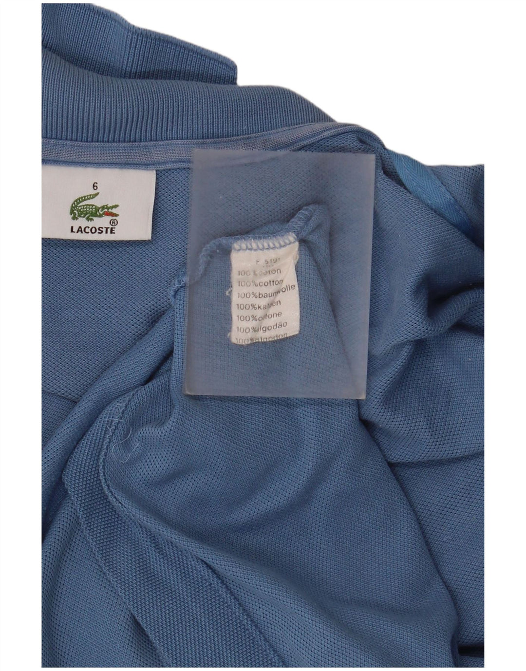 Polo Lacoste para hombre talla 6 2XL algodón azul