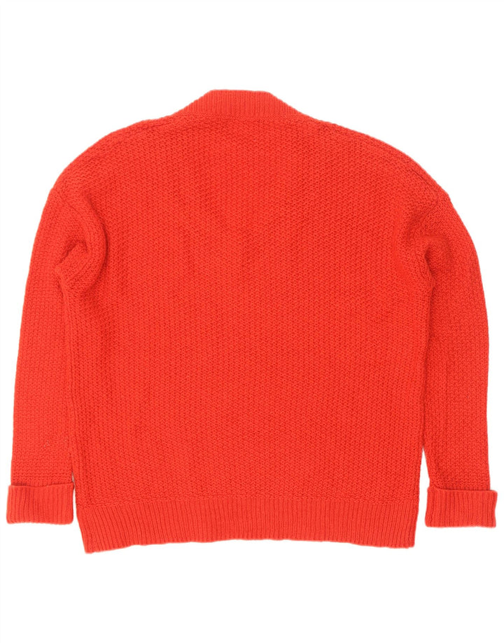Zara - Jersey extragrande con cuello en V para mujer, talla 10, color rojo