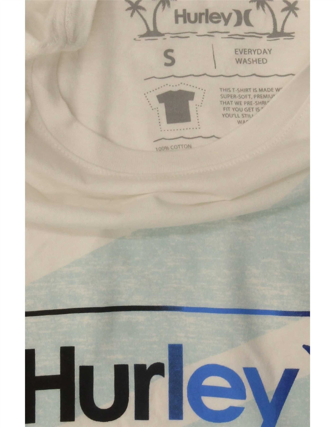 Hurley - Camiseta gráfica para hombre, talla pequeña, algodón blanco