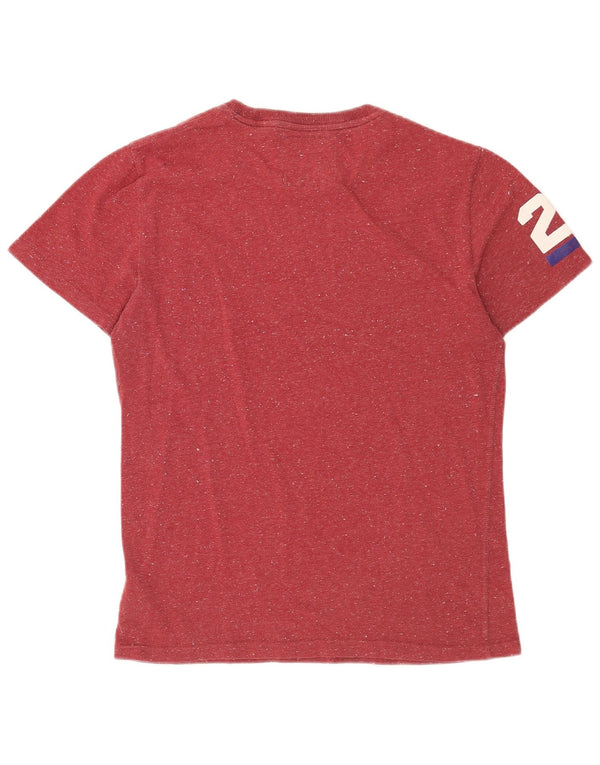 Superdry Camiseta gráfica para hombre Top de algodón moteado en color burdeos medio