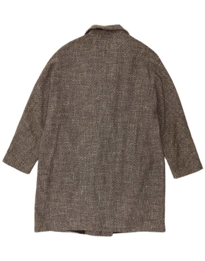 Massimo Dutti Abrigo Cruzado Mujer UK 46 Large Gris Espiga