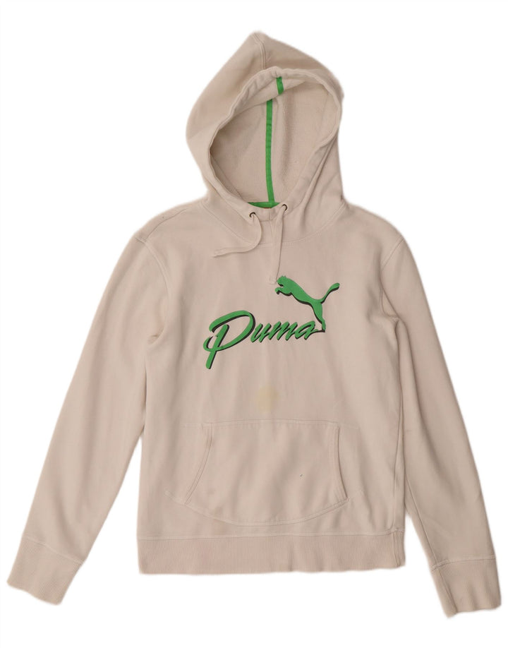 Puma Mujer Graphic Sudadera con capucha Jumper UK 12 Medium Blanco