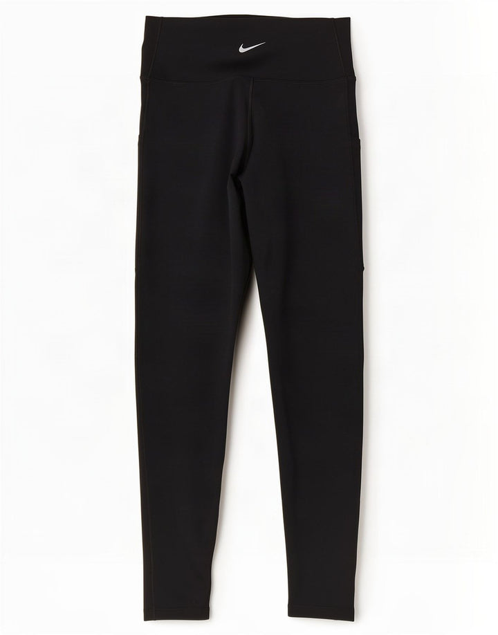 Nike Leggings cortos Dri Fit para mujer UK 12 Mediano Negro Poliéster