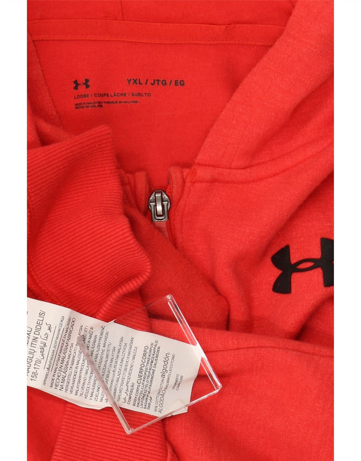 UNDER ARMOUR Sudadera con capucha para niño 15-16 años XL Algodón rojo