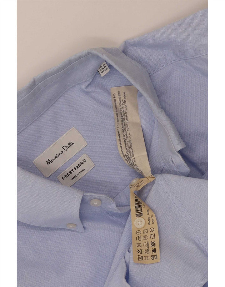 Camisa Massimo Dutti Hombre XL Azul Algodón