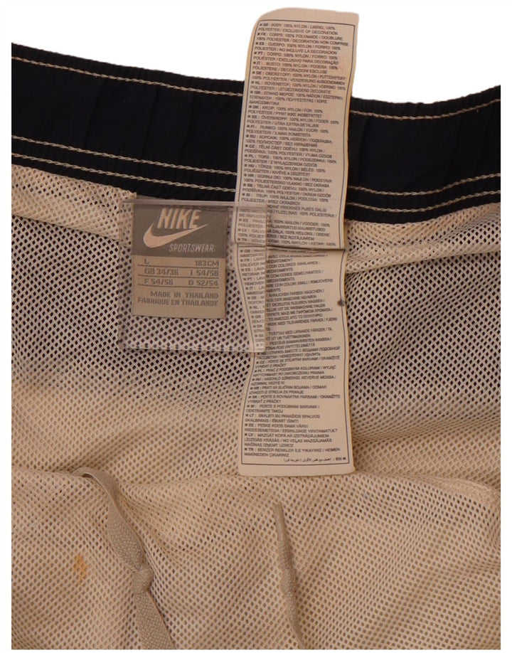 Nike Pantalones cortos deportivos gráficos para hombre UK 34/36 Large Beige Colorblock Poliéster