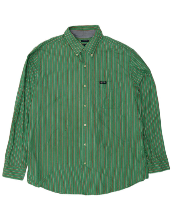 Chaps Camisa de fácil cuidado para hombre XL Algodón a rayas verdes