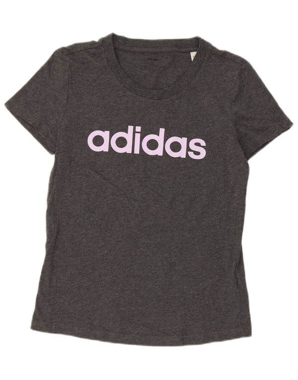 Adidas Camiseta gráfica para mujer Top UK 8/10 Small Grey Cotton