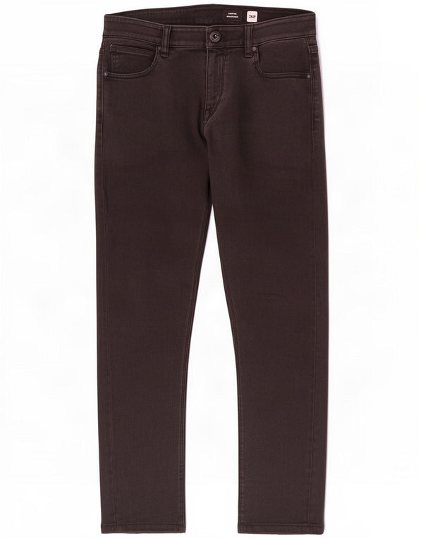 Volcom Mens Vorta Slim Straight Jeans W32 L28 Black Cotton