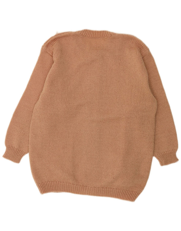 Vintage mujer Cardigan suéter Reino Unido 18 XL Beige