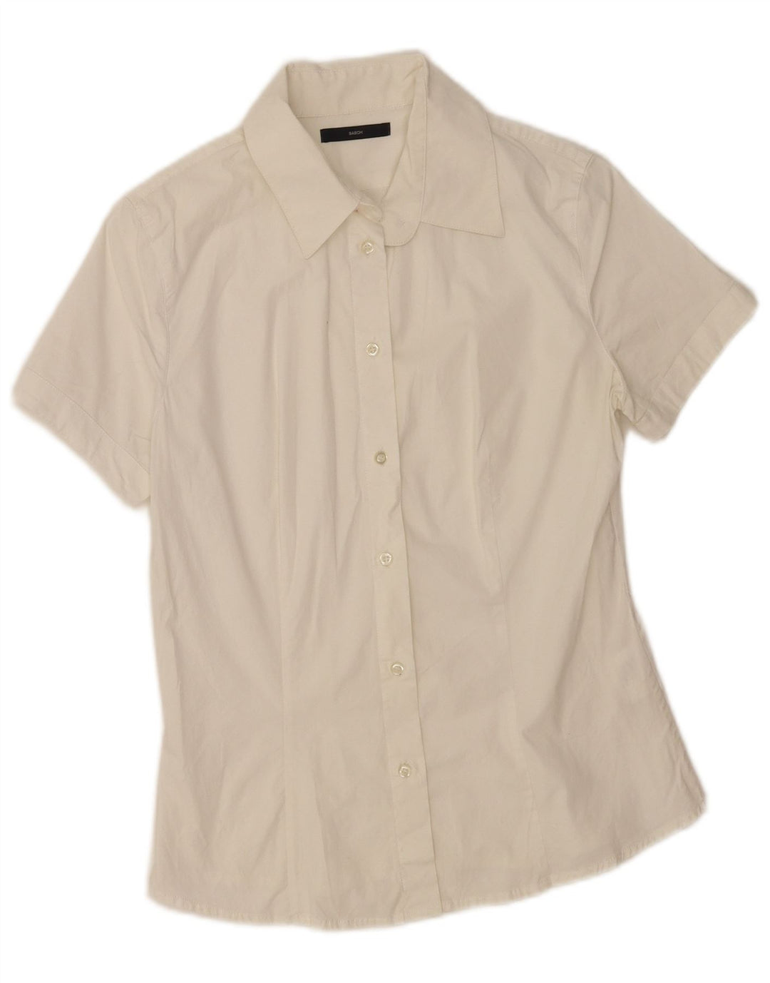 Sasch Camisa de manga corta para mujer UK 44 Large White Cotton