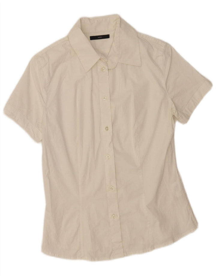 Sasch Camisa de manga corta para mujer UK 44 Large White Cotton