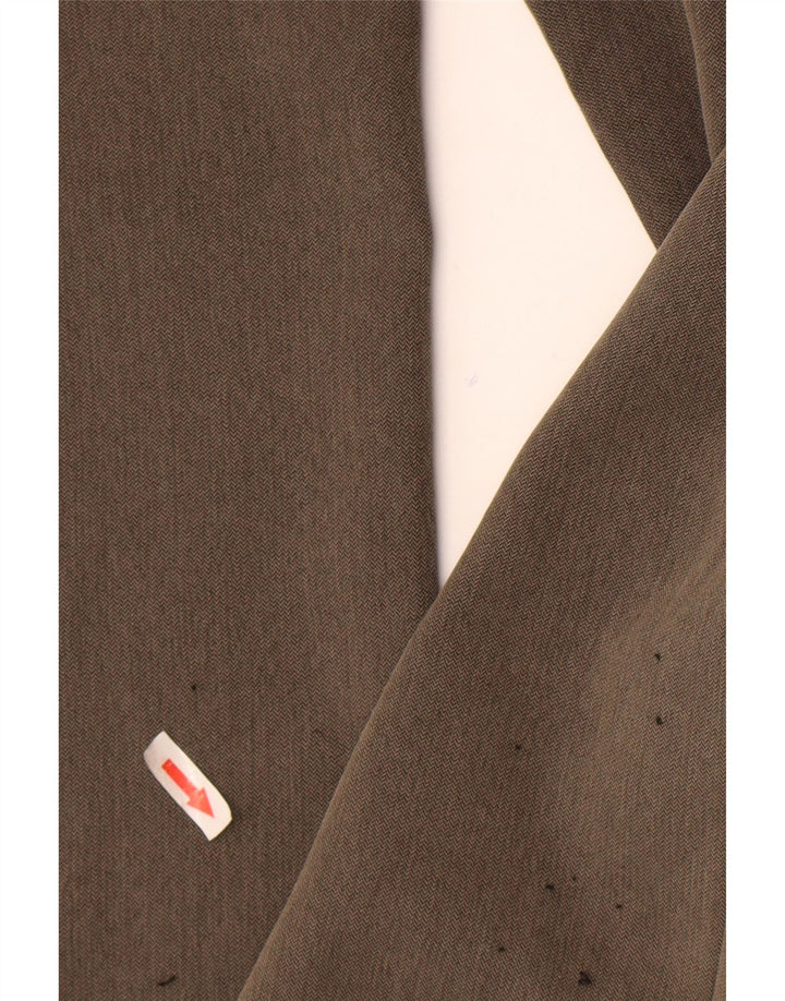 Marks & Spencer Pantalón de traje recto para hombre W34 L29 Marrón en espiga