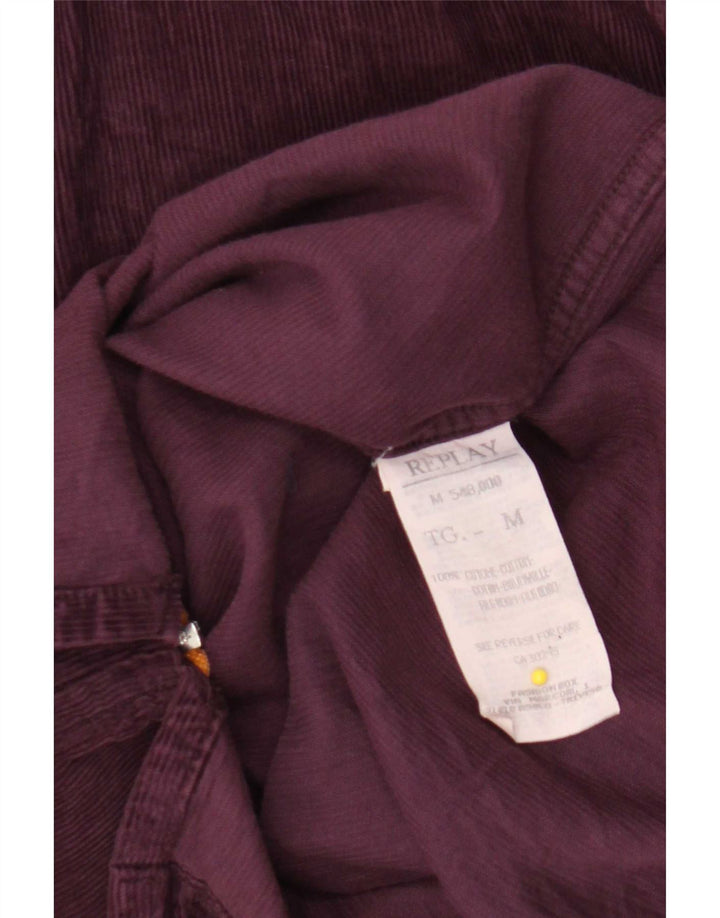 Replay Camisa De Pana De Algodón Morado Medio Hombre