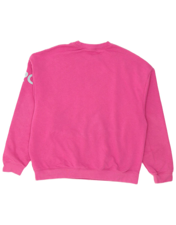 Nike Sudadera de gran tamaño con gráfico para mujer UK 10 Small Pink Cotton