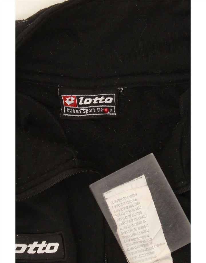 Lotto Mens Graphic Zip Neck Sudadera Jumper Large Poliéster Negro