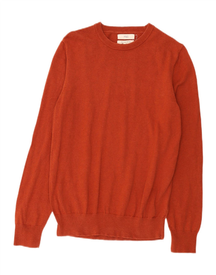 Marks & Spencer Jersey con cuello barco para hombre de algodón marrón medio