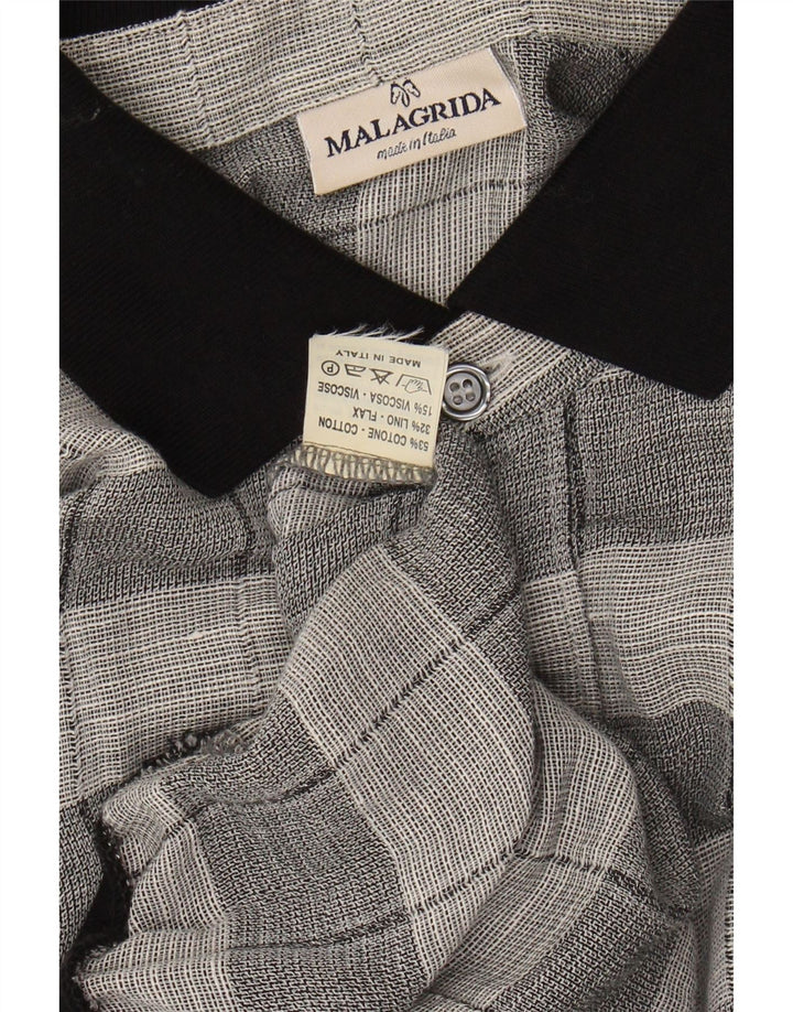 MALAGRIDA Camisa Manga Corta Hombre XL Algodón Cuadros Gris