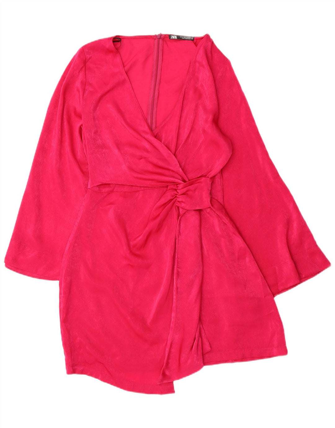 Zara Vestido tubo de manga larga para mujer UK 40 Pequeño Poliéster rosa
