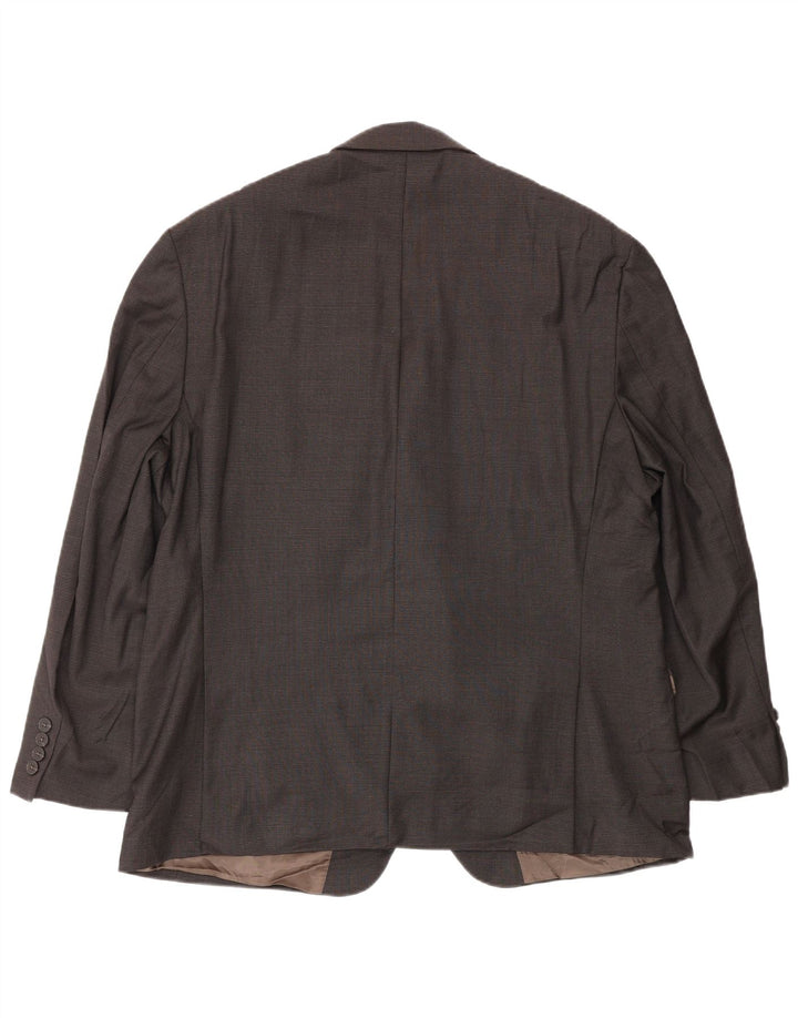 Calvin Klein Chaqueta tipo blazer de 2 botones para hombre UK 44 2XL Lana de pata de gallo marrón