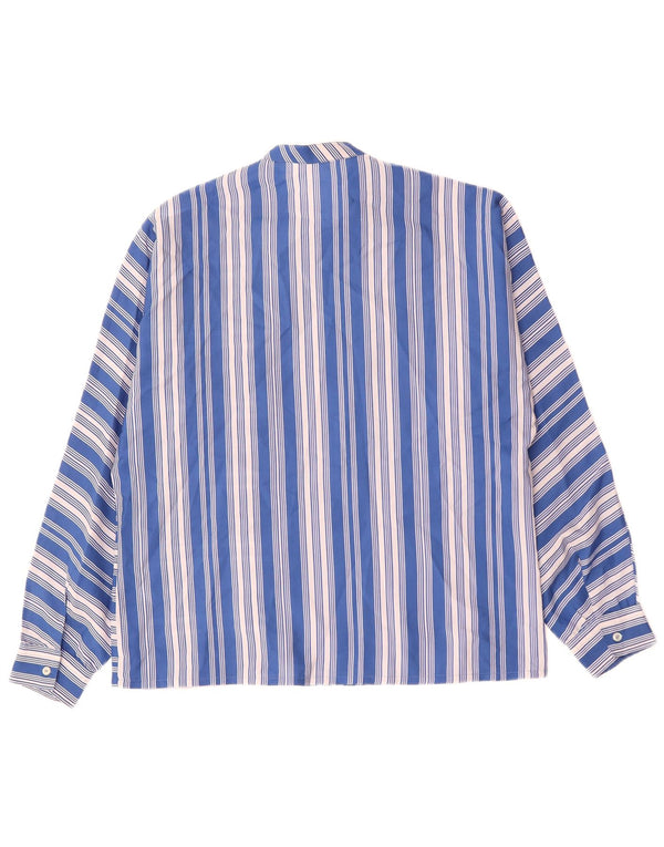 VINTAGE Blusa camisa mujer Reino Unido 18 XL Rayas azules