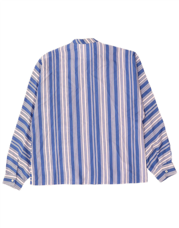 VINTAGE Blusa camisa mujer Reino Unido 18 XL Rayas azules