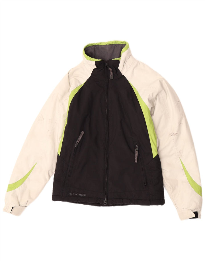 Columbia Chaqueta de esquí extragrande para mujer UK 40 Small Nylon color block negro