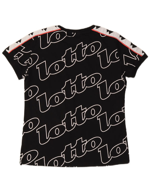 Lotto Camiseta gráfica para mujer Top UK 46 Large Negro Colorblock Poliéster