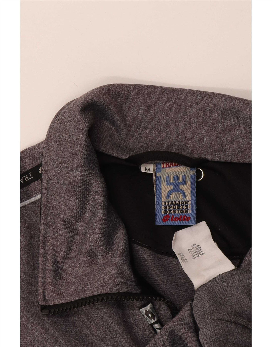 Lotto Hombre Chaqueta De Chándal Con Estampado Gráfico Poliéster Color Block Gris Medio