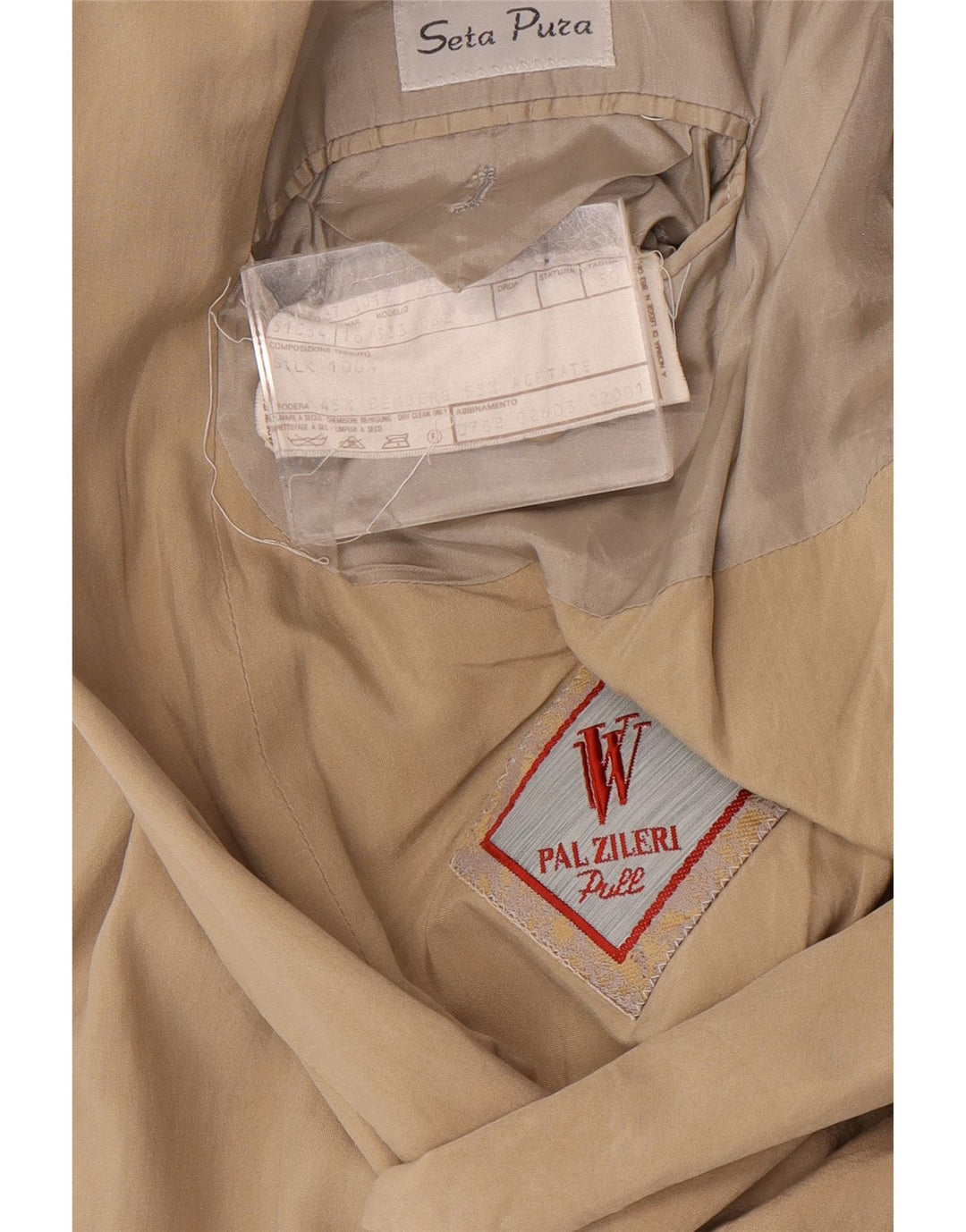 Pal Zileri Chaqueta tipo blazer con doble botonadura para hombre IT 50 Large Seda beige