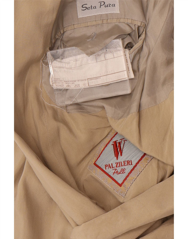 Pal Zileri Chaqueta tipo blazer con doble botonadura para hombre IT 50 Large Seda beige