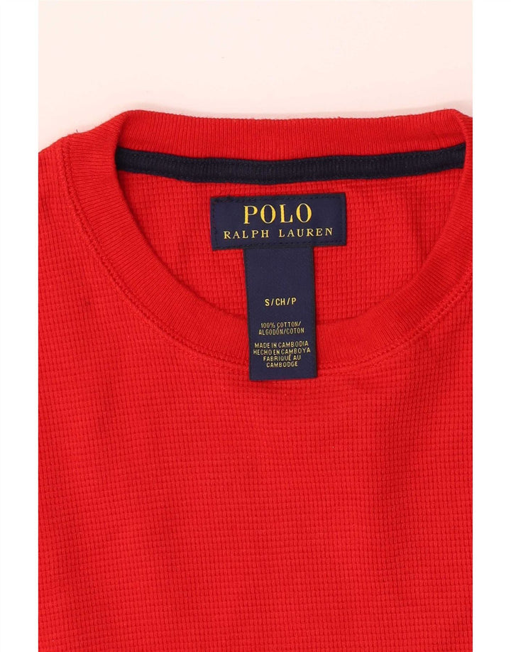 Polo Ralph Lauren Hombres Regular Top Manga Larga Pequeño Algodón Rojo