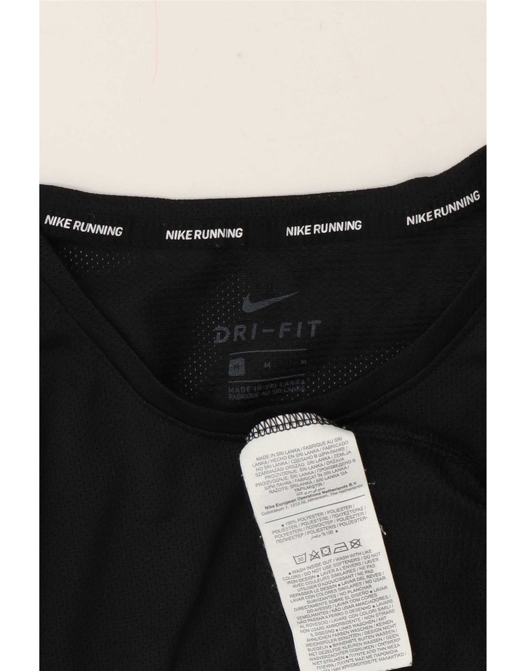 Camiseta Nike Dri Fit transparente para hombre Top medio poliéster negro