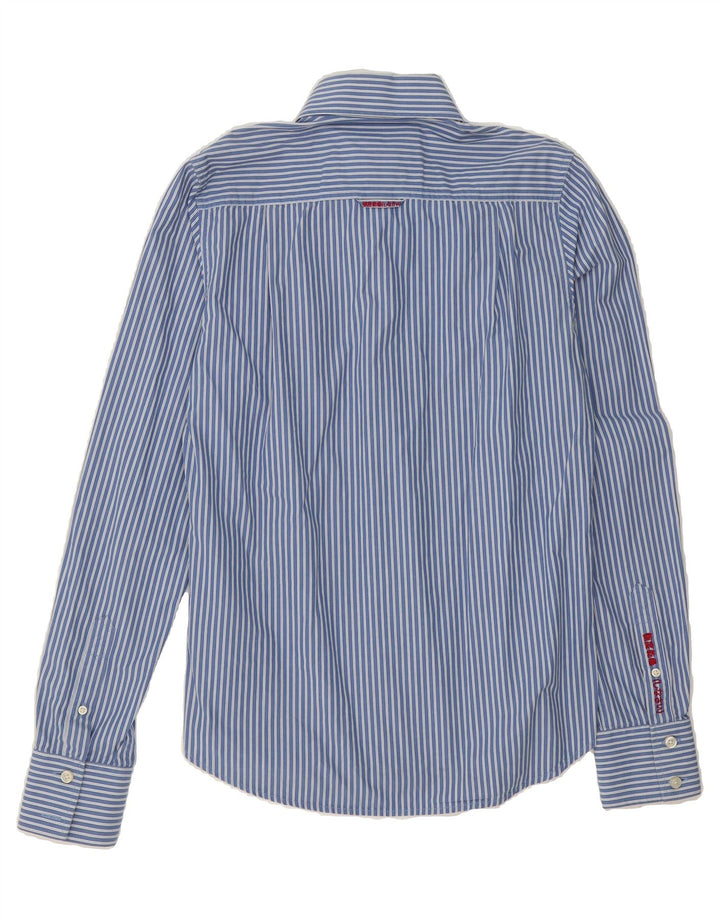 SUPERDRY Mens Shirt Medium Blue Striped Cotton Vintage Superdry and Second-Hand Superdry from Messina Hembry 